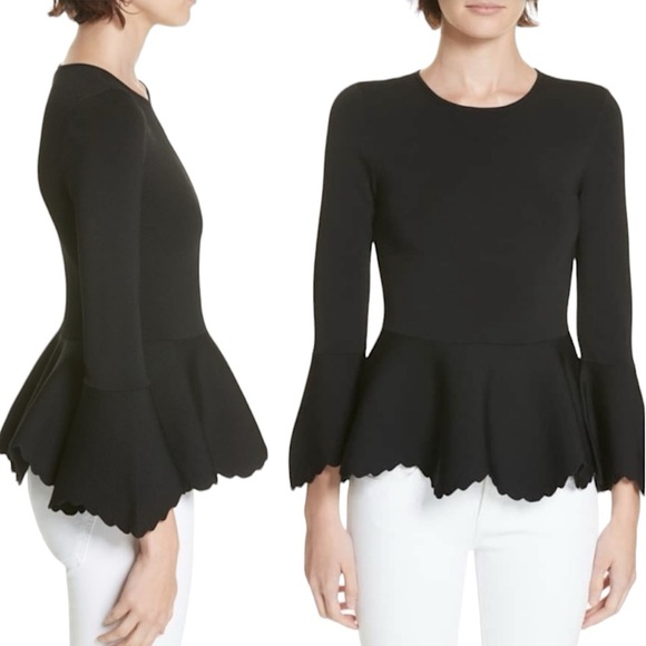 Ted Baker Peplum Scallop Knit Top - Picture 1 of 6